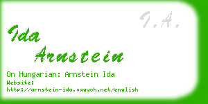 ida arnstein business card